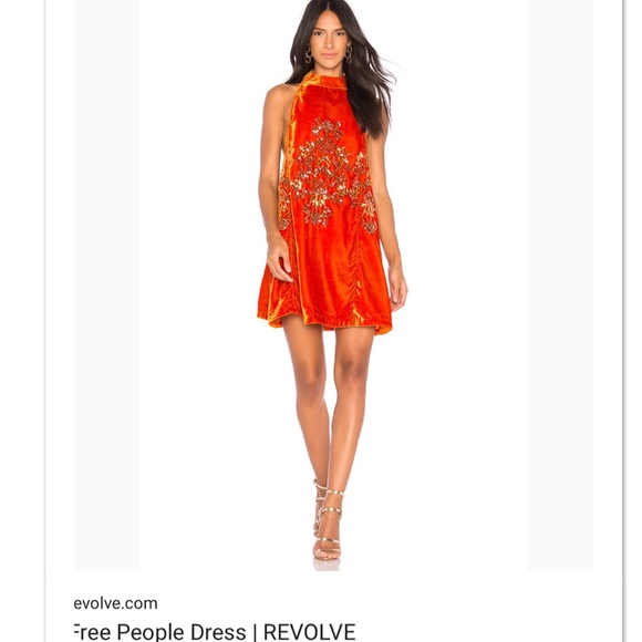 Jill's Sequin Velvet Swing dress/BURNT ORANGE 🔥 - Picture 3 of 4